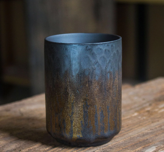 Gohobi Ceramic Japanese style golden teacup stoneware coffee