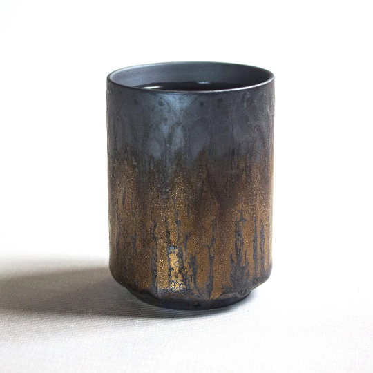 Gohobi Ceramic Japanese style golden teacup stoneware coffee