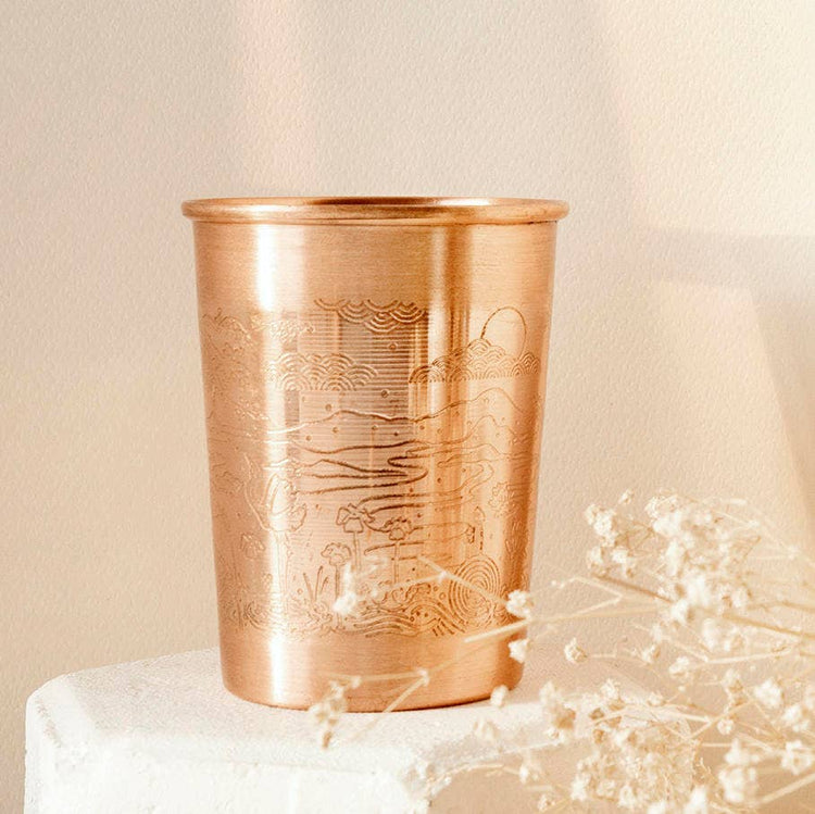 Copper cup, engraved, 300ml