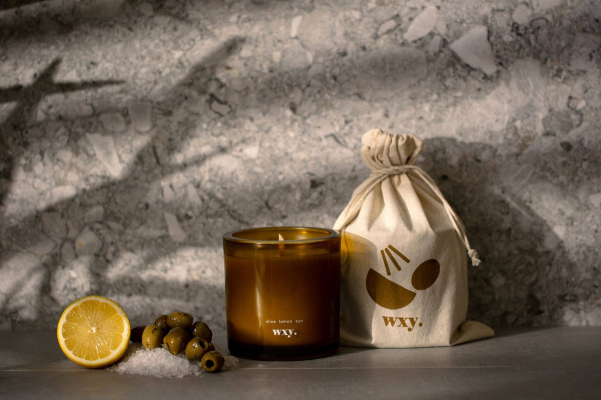Roam - 12.5oz candle with pure essential oils ( olive lemon sun)