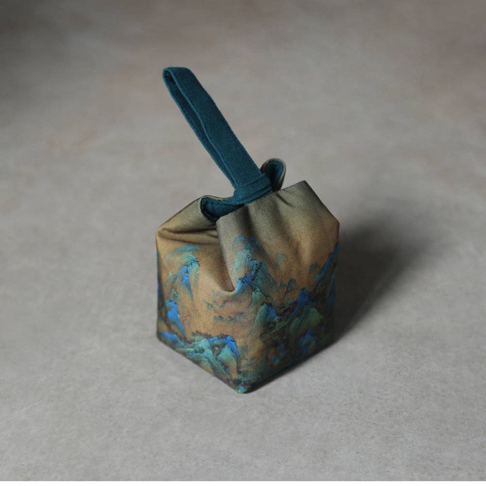 Gohobi Mountains Rivers Teaware Storage Travel Bag: Rivers and Mountains (Medium) 10cm×10cm×13cm