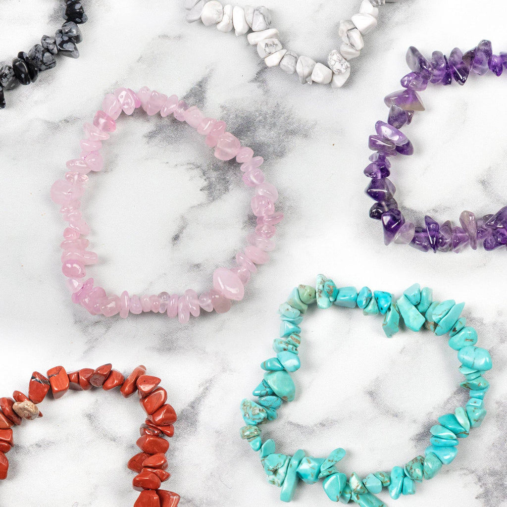 Gemstone Chip Bracelet: Snowflake Obsidian