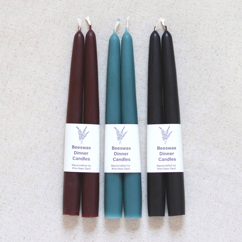 Eco & Sustainable Tapered Dinner Candles | Long & Clean Burn: Large (23cm) / Natural (Yellow)