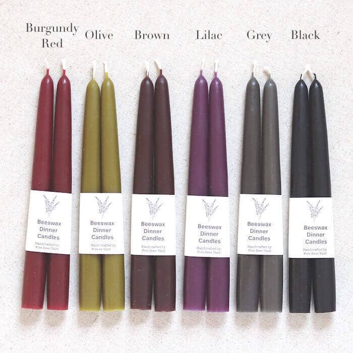 Eco & Sustainable Tapered Dinner Candles | Long & Clean Burn: Large (23cm) / Burgundy Red