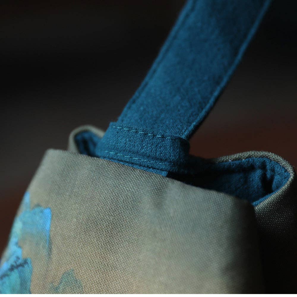 Gohobi Mountains Rivers Teaware Storage Travel Bag: Rivers and Mountains (Medium) 10cm×10cm×13cm