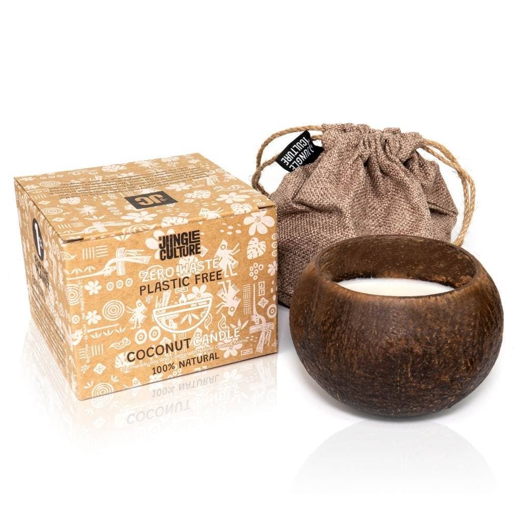 Coconut Shell Candle w/ Gift Bag: Toasted Coconut