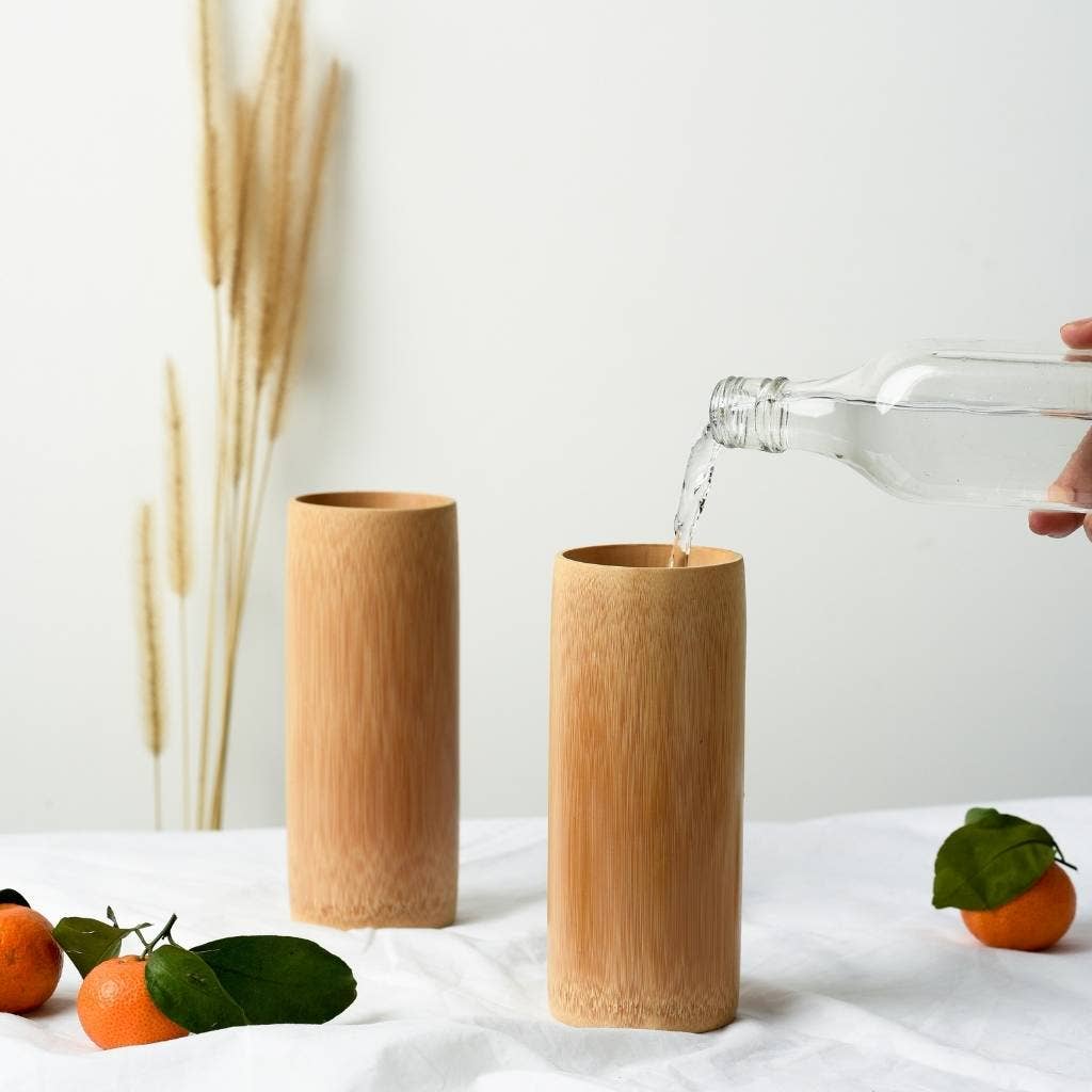 Bamboo Cup - Plastic-free Wooden Bamboo Cups (17oz / 500ml)