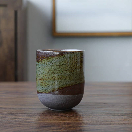 Tea cup - Ceramic Japanese style teacup: Green