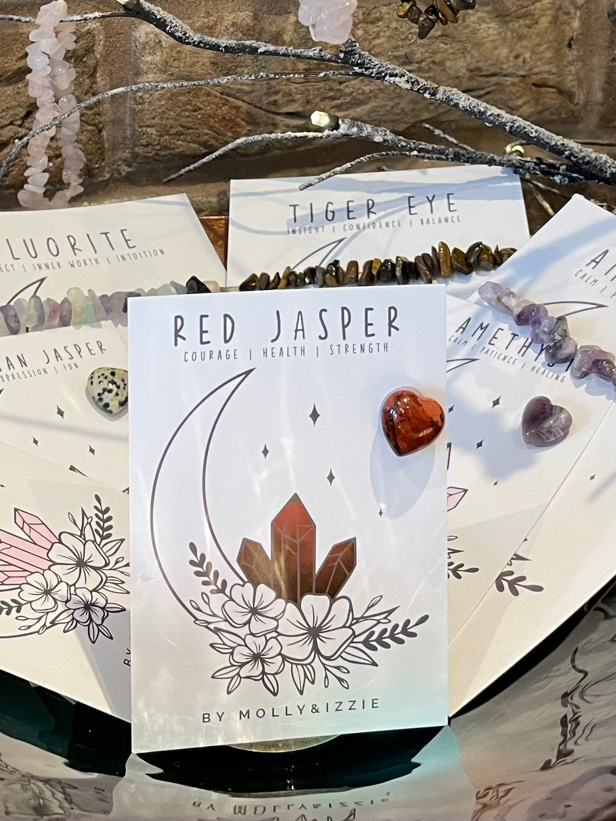 Red Jasper Crystal on Card