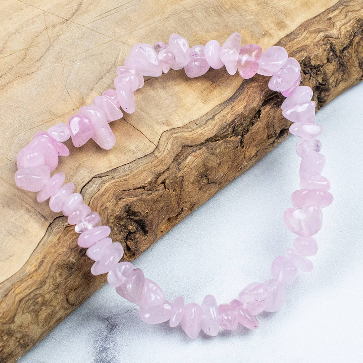 Gemstone Chip Bracelet: Rose Quartz
