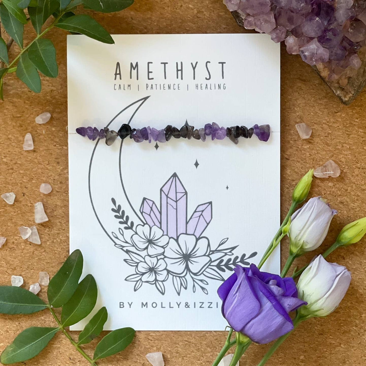 Crystal Chip Bracelet - Amethyst