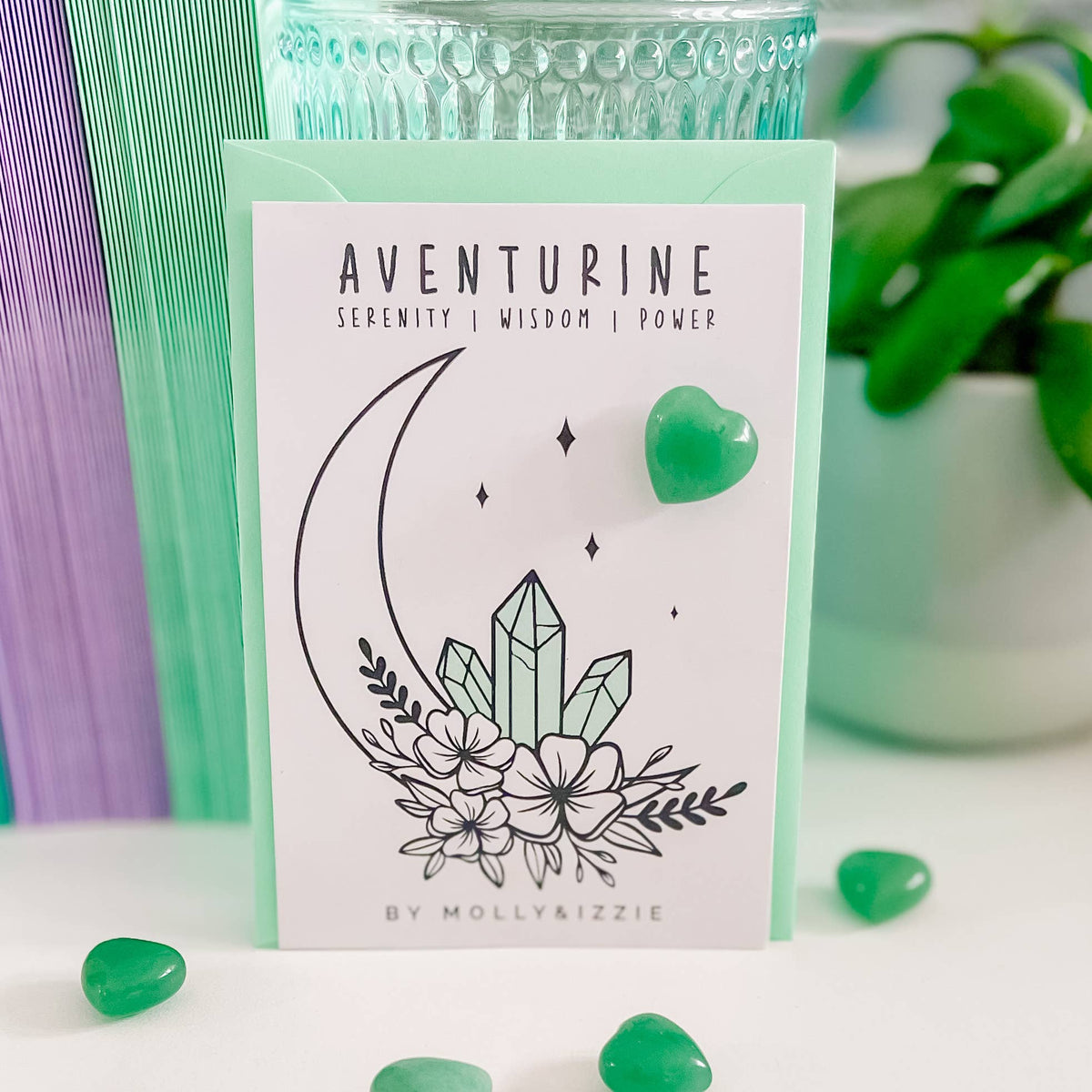 Aventurine Crystal on Card