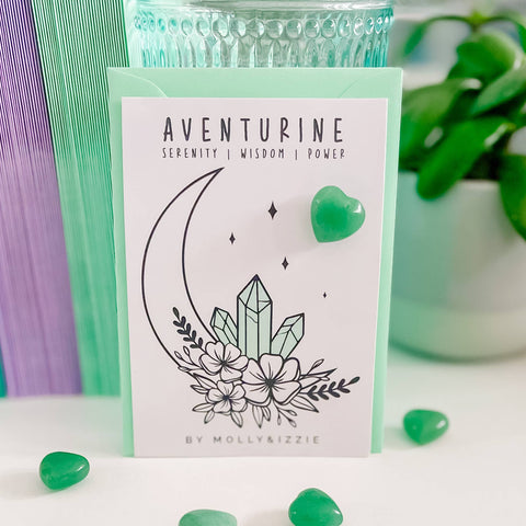 Aventurine Crystal on Card
